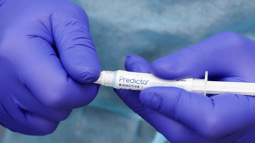 Ease sensitivity with Predicta® Bioactive Desensitizer’s hydroxyapatite plugs.