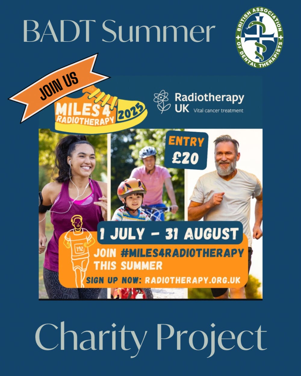 BADT launches Summer Charity Initiative: #Miles4Radiotherapy