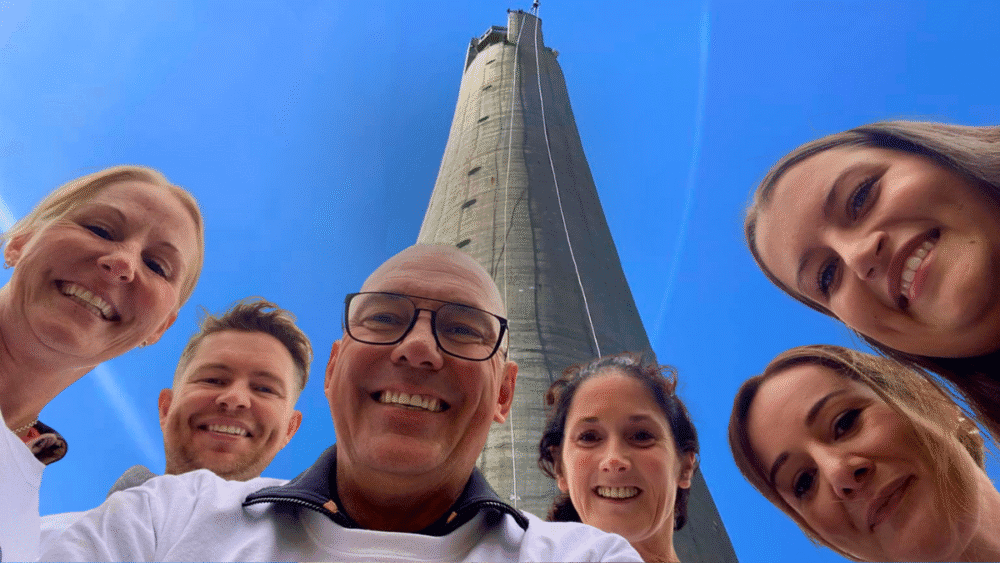 Performance Finance abseils 38 storeys down Northampton’s hi-rise Lift Tower, raising over £2,000 for homeless health charities in the UK