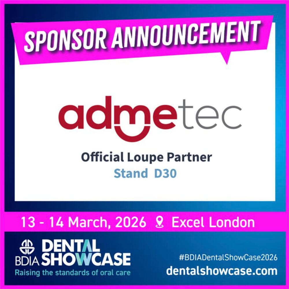 Admetec announced as Official Loupes Partner for BDIA Dental Showcase 2026