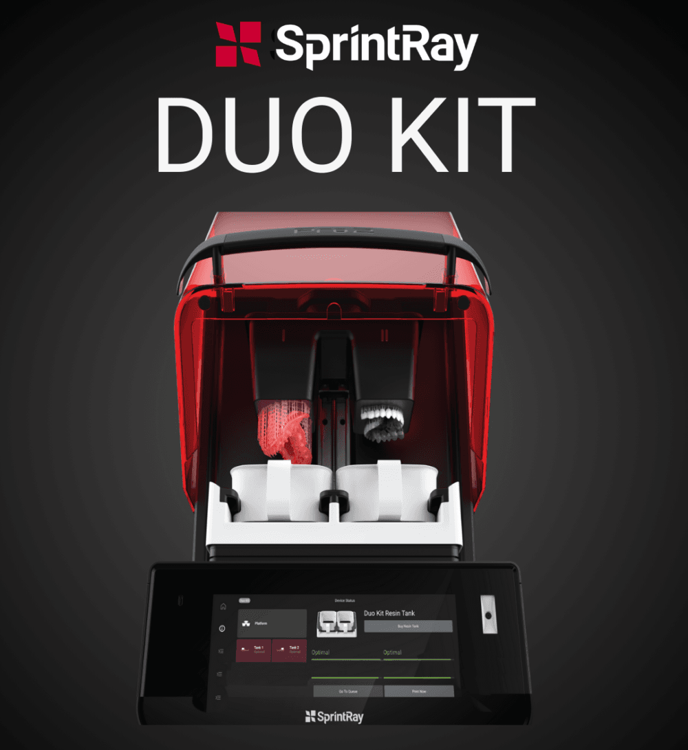 Which two resins will you print with the SprintRay Pro 2 Duo Kit?